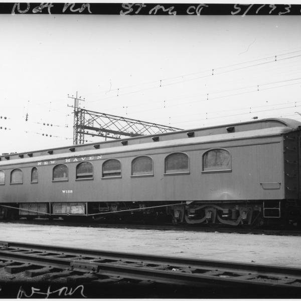 Work Dining Car W-129.  Formerly Dining Car #2313.  3/4 View.  In Tool Train Service.
