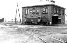 DER-2b #0502 (RS-2) at Taunton Station, Taunton, MA.  McGinnis Scheme, 1960's