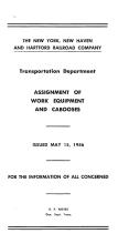 NYNH&H 1956-05-15 Work Equipment & Caboose Assignment