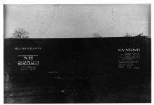 (Dark) side view of New Haven reefer 22523 in NYNH&H lettering