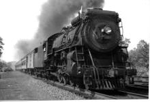 I-4 4-6-2 #136? Leads troop train extra eastbound at Leete's Island, Branford, CT.