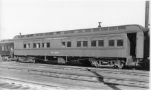 Wood-sheathed truss-rod diner W-150 in work train service