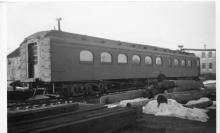 Wooden tool train diner W-129 at Middleboro, MA; ex-2313.